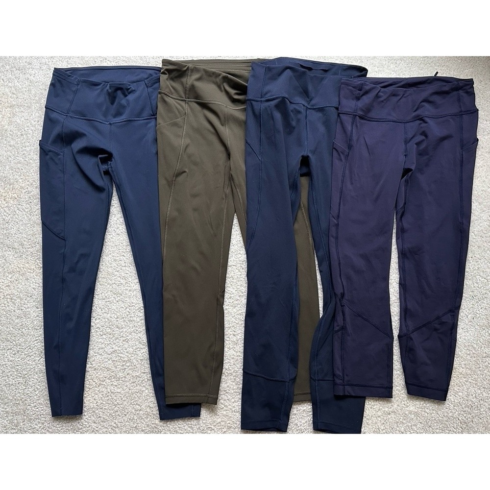 Lot of 4- Lululemon High Rise Activewear Leggings Side Pockets Size 6
